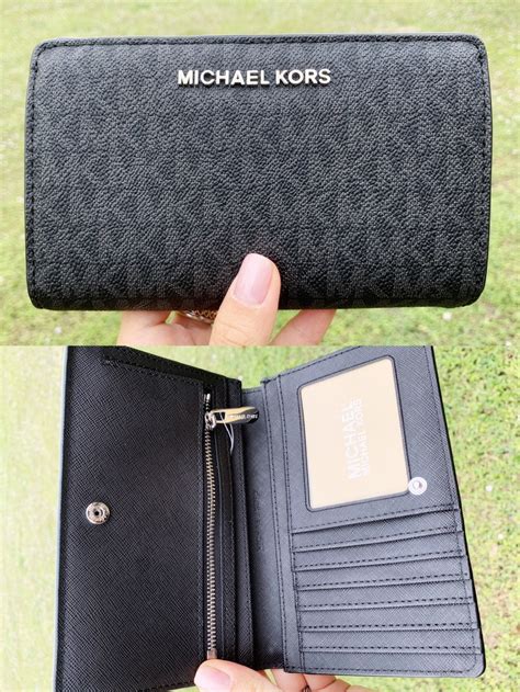 michael michael kors jet set travel medium slim wallet black|michael kors jetsetter wallet.